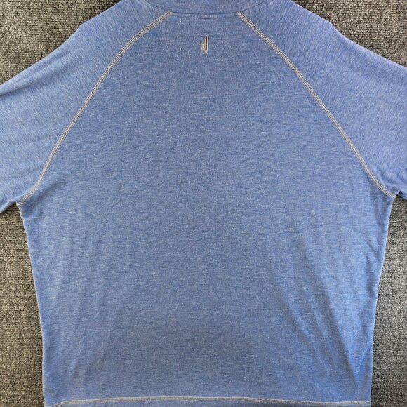 Johnnie-o Natural Performance XXL Rayon Spandex Blue Heathered 1/4 Zip Pullover - Picture 12 of 13
